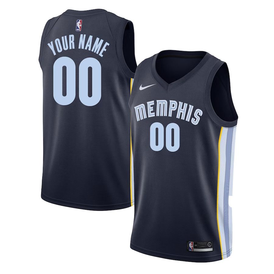 Men Memphis Grizzlies Nike Navy Swingman Custom NBA Jersey->customized nba jersey->Custom Jersey